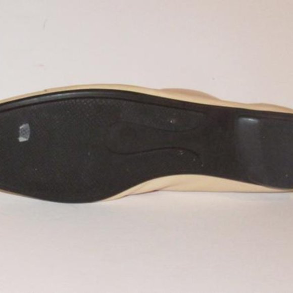 Prada Pink Beige Almond Toe Chrome Accent Designer Flats - Picture 7 of 12